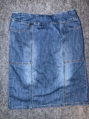 Christopher & Banks Blue Denim Pencil Skirt